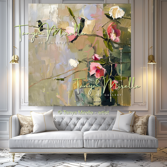 Contemporary Floral Oil Painting on Canvas #317