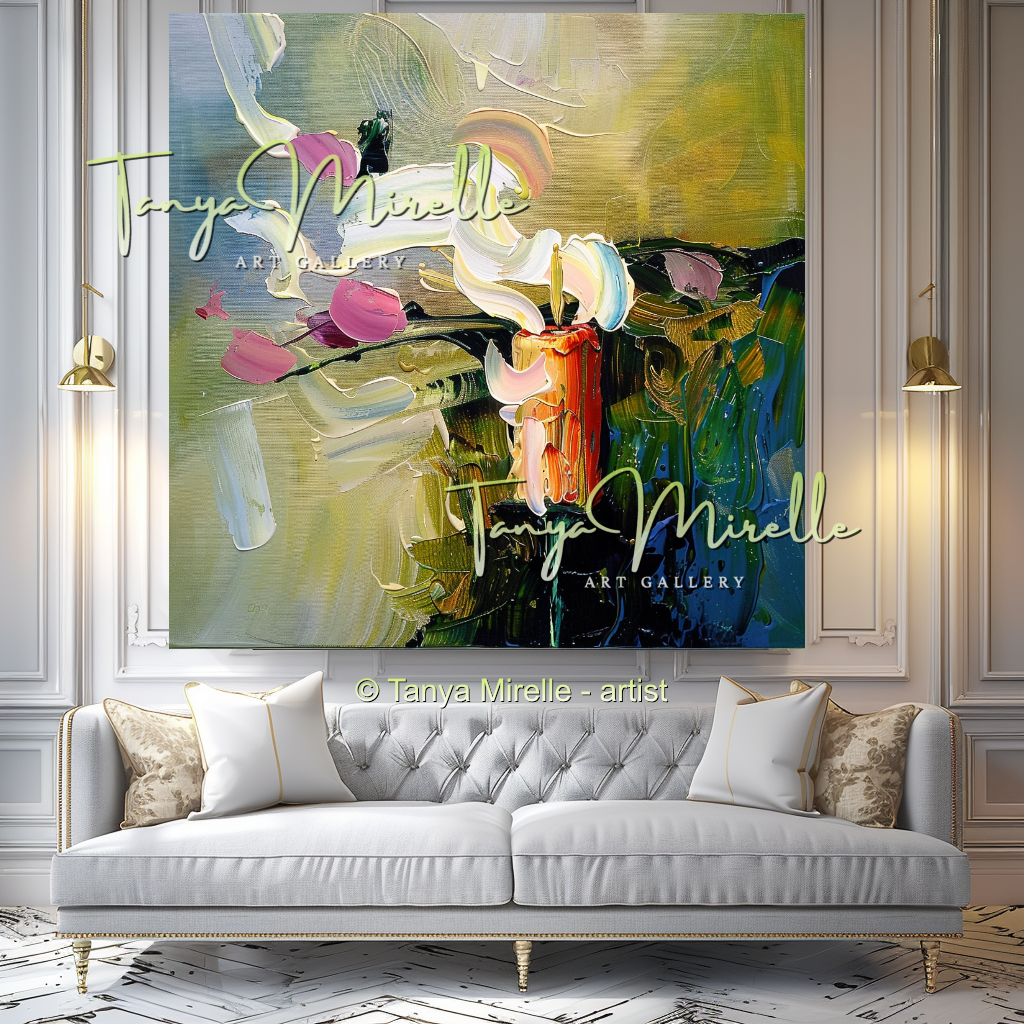 Luxury Floral Oil Painting for Bedroom or Hotel #321