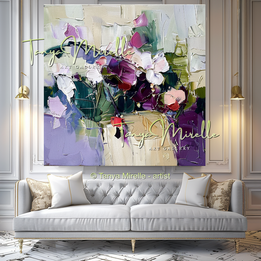 Original Flower Bouquet Oil Painting on Canvas #311