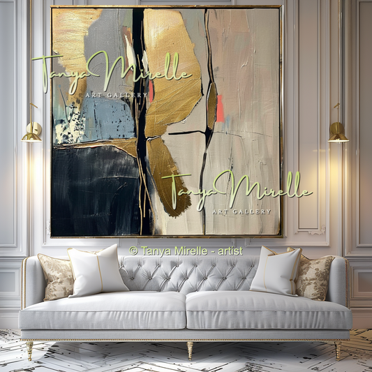 Luxury Gold Modern Abstract Wall Art for Interiors #338