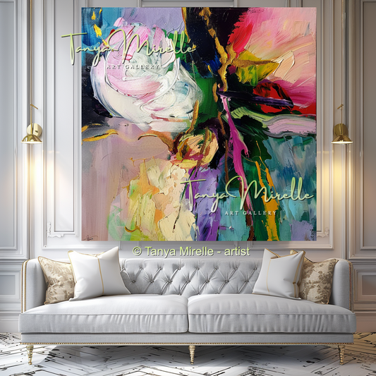 Colorful Floral Modern Abstract Impasto Painting #150