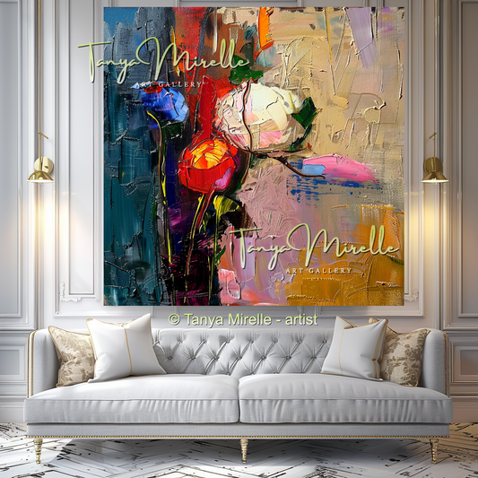 Vivid Floral Modern Abstract Impasto Painting #151