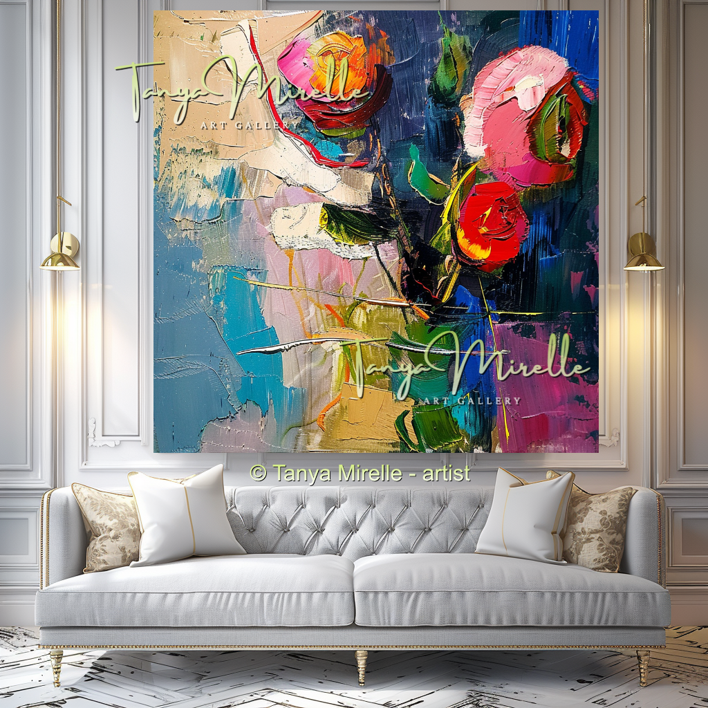 Vivid Floral Modern Abstract Impasto Painting #151