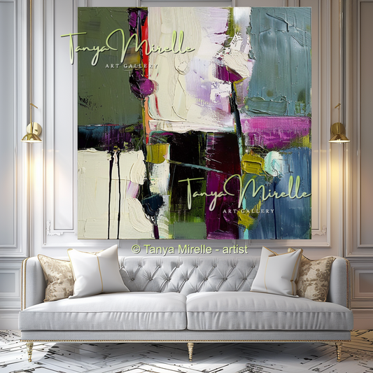 Abstract Floral Canvas - Modern Flower Wall Art #154