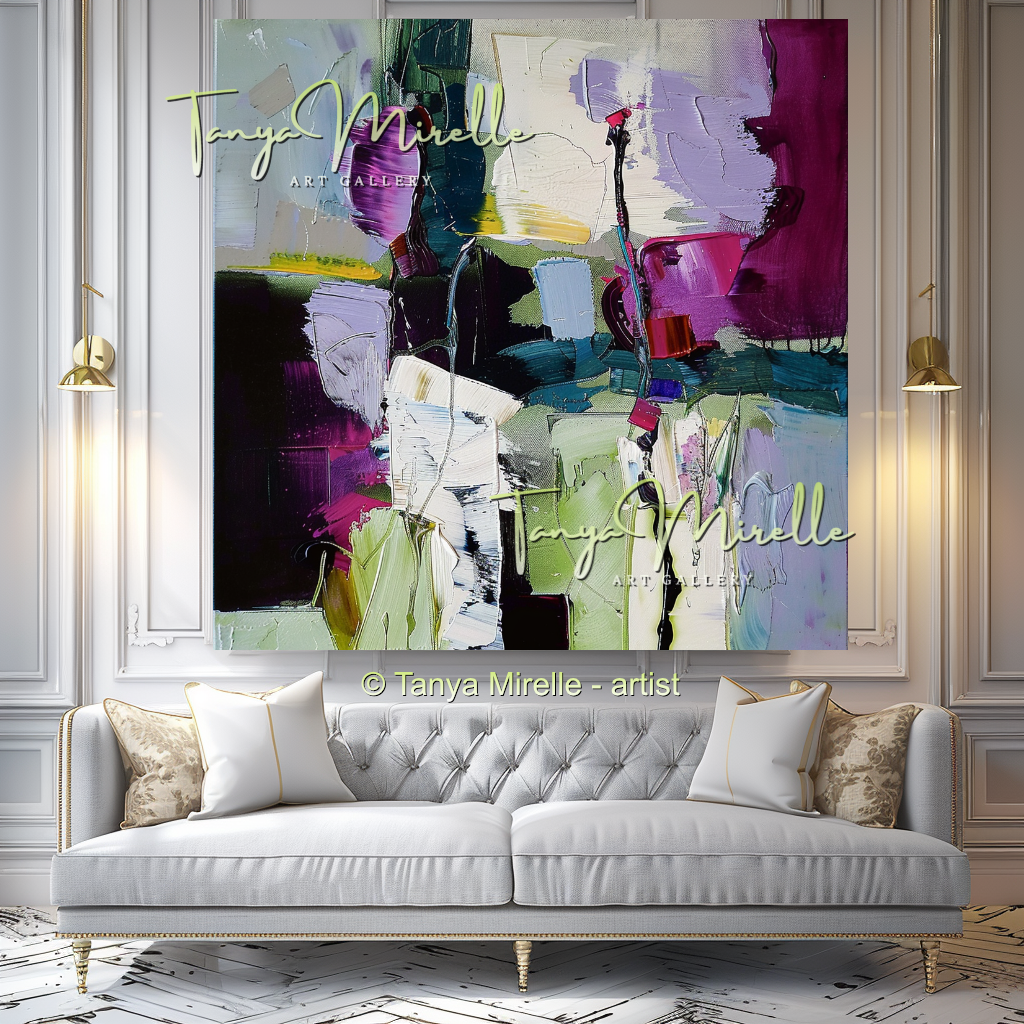 Abstract Floral Canvas - Modern Flower Wall Art #154