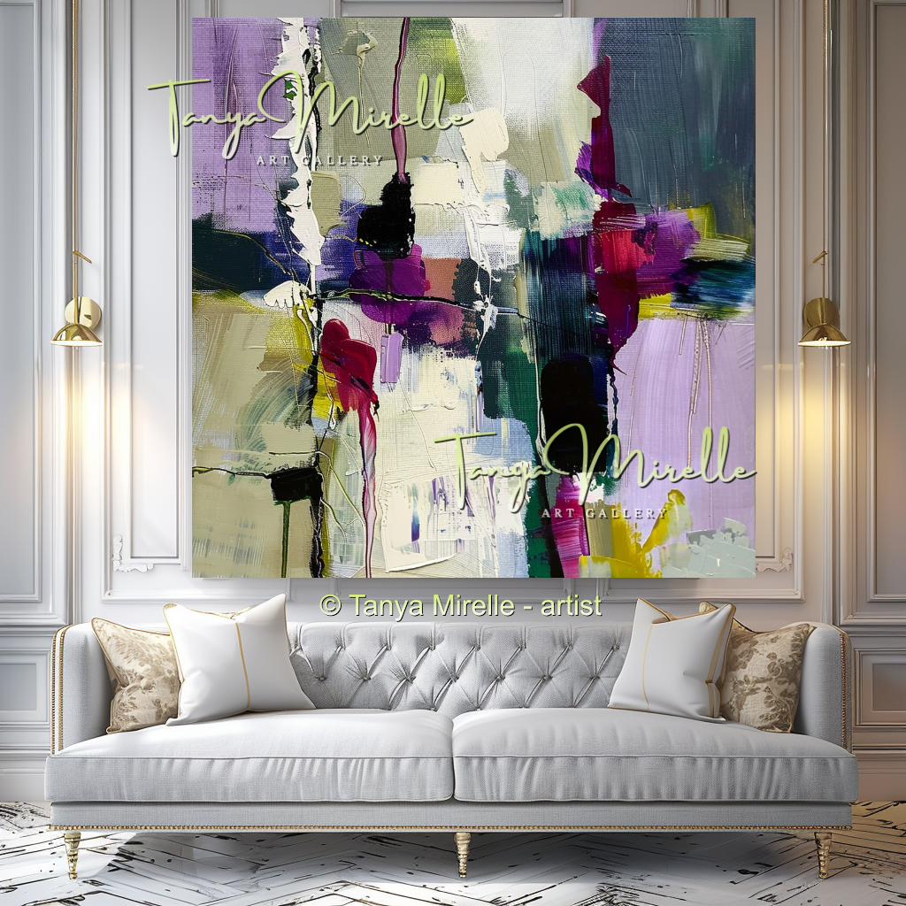 Abstract Floral Canvas - Modern Flower Wall Art #154