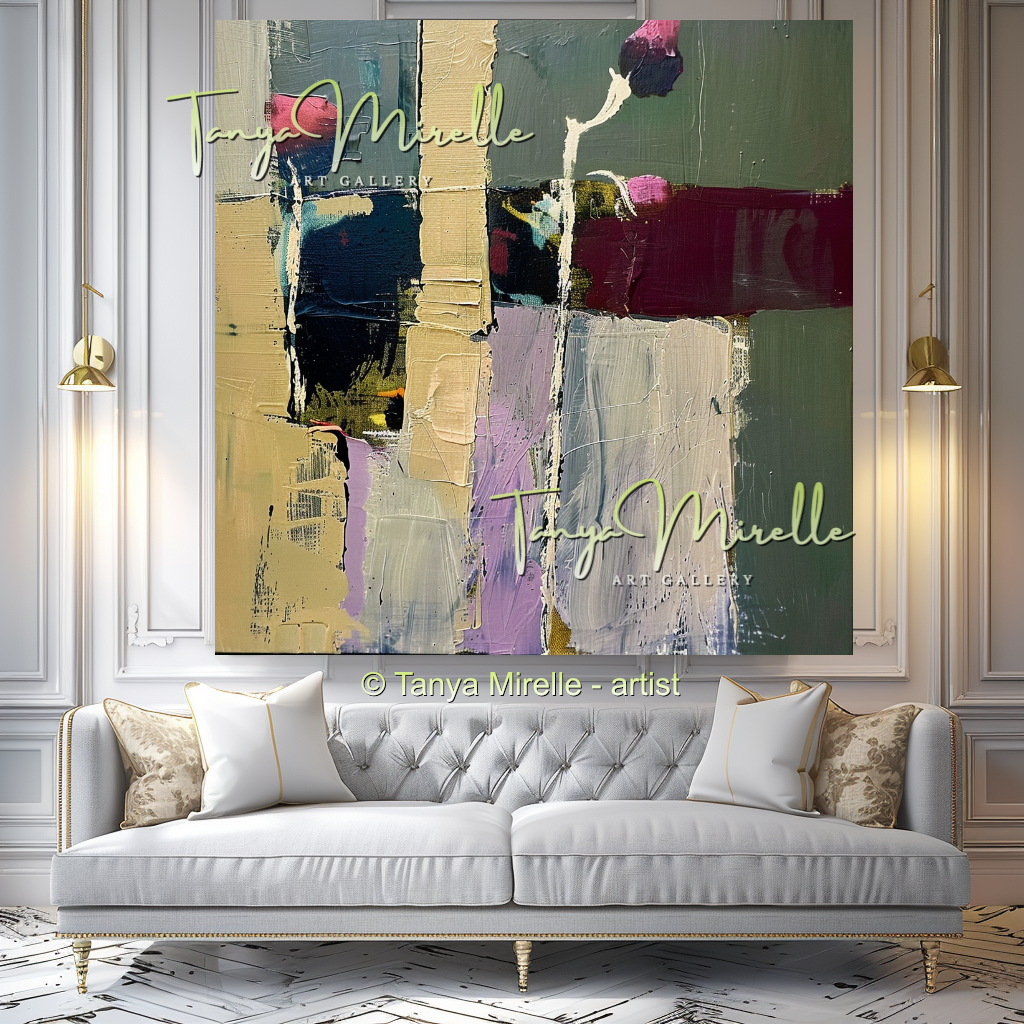 Abstract Green Canvas - Modern Floral Wall Art #155