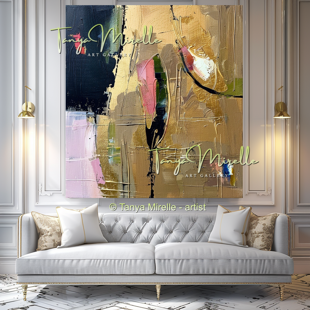 Colorful Beige Abstract Modern Wall Art #156