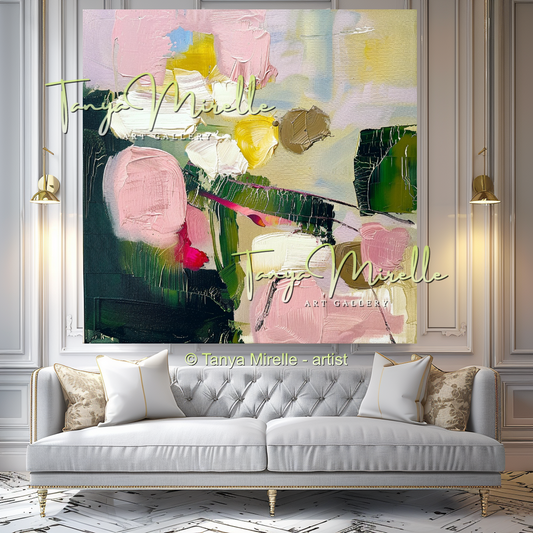 Colorful Textured Impasto Flower Art #332