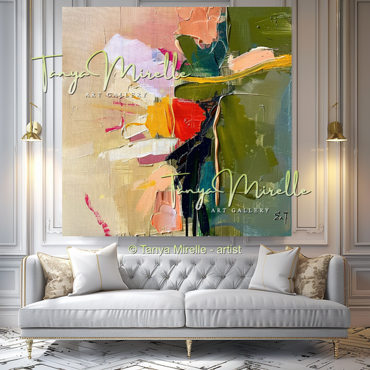 Large Textured Abstract Canvas Art for Living Room #335