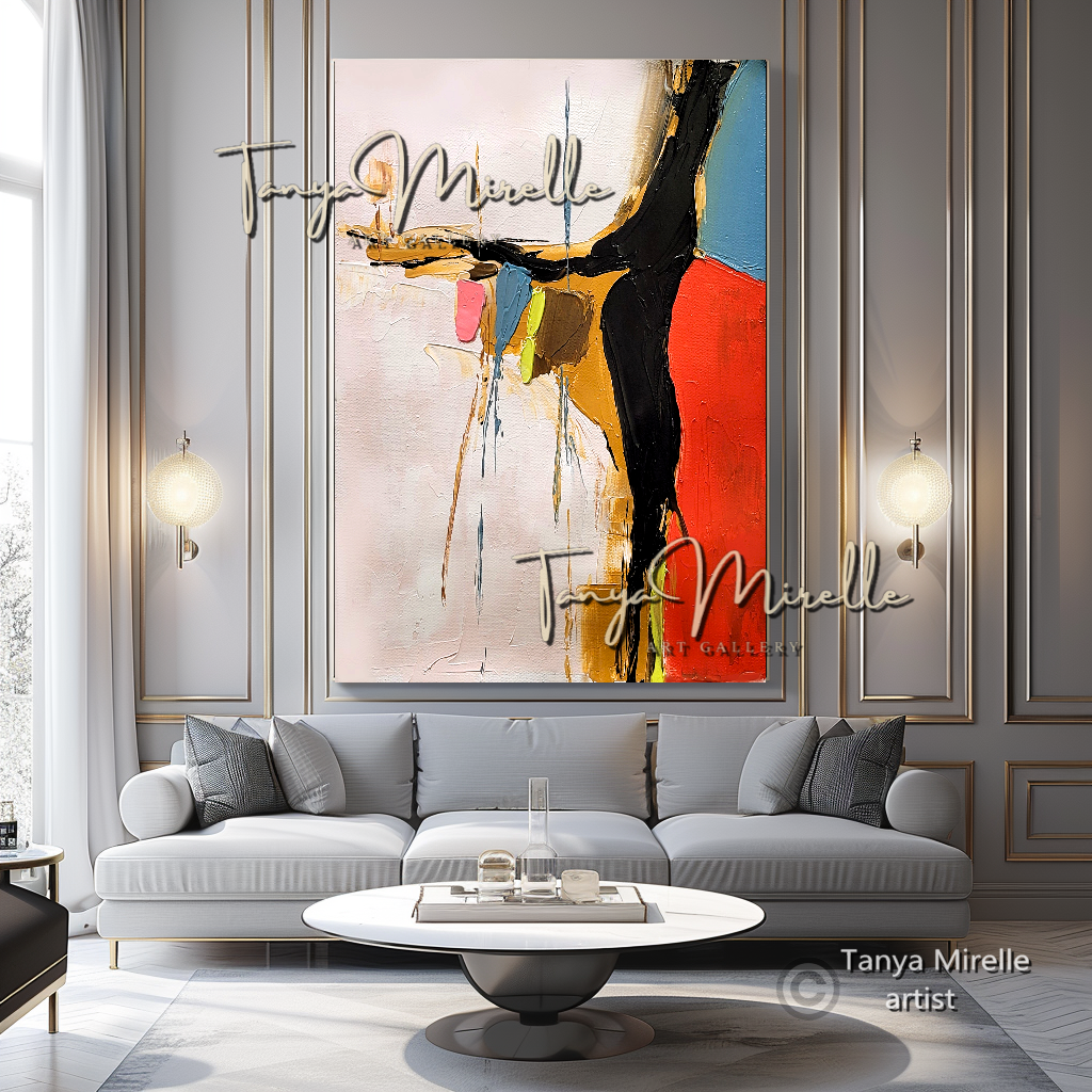 Colorful Abstract Impasto Painting - Textured Modern Wall Art #125