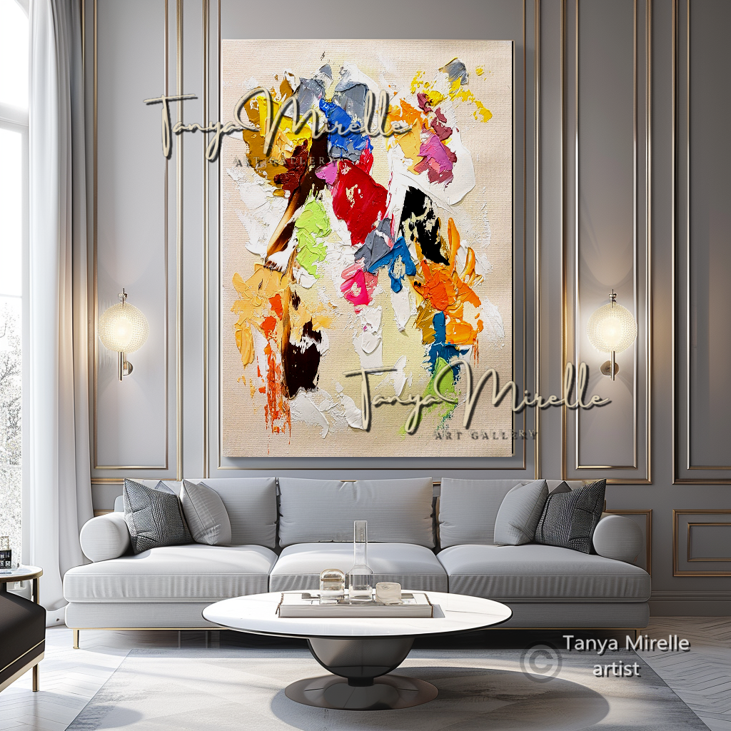 Colorful Abstract Impasto Painting - Textured Modern Wall Art #126