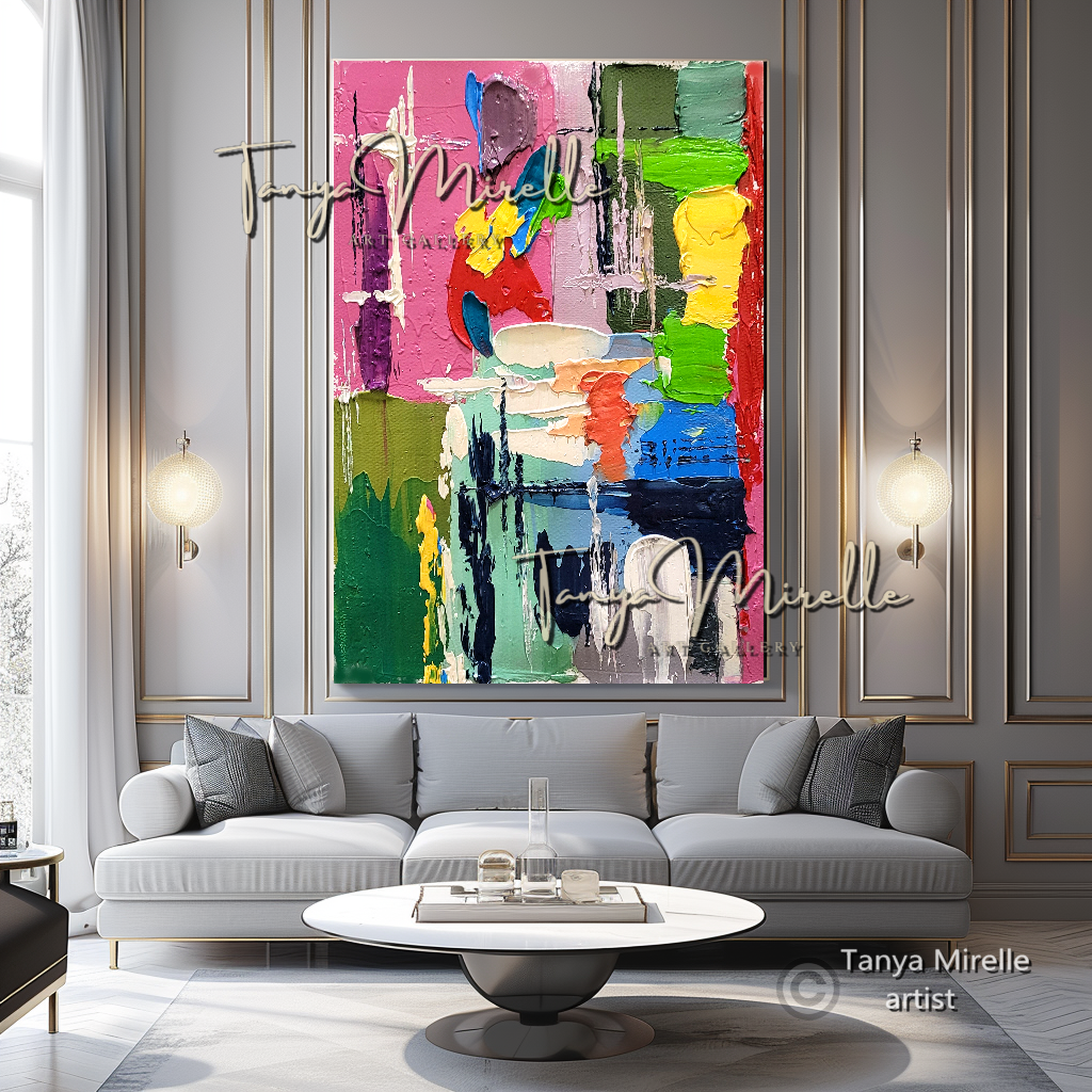 Vibrant Abstract Impasto Painting - Colorful Modern Wall Art #131