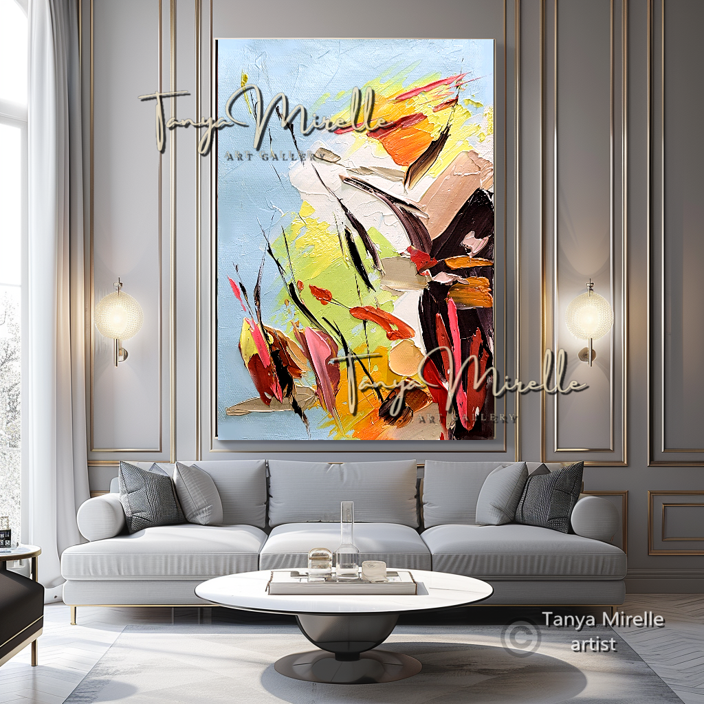 Vibrant Abstract Impasto Painting - Colorful Modern Wall Art #134