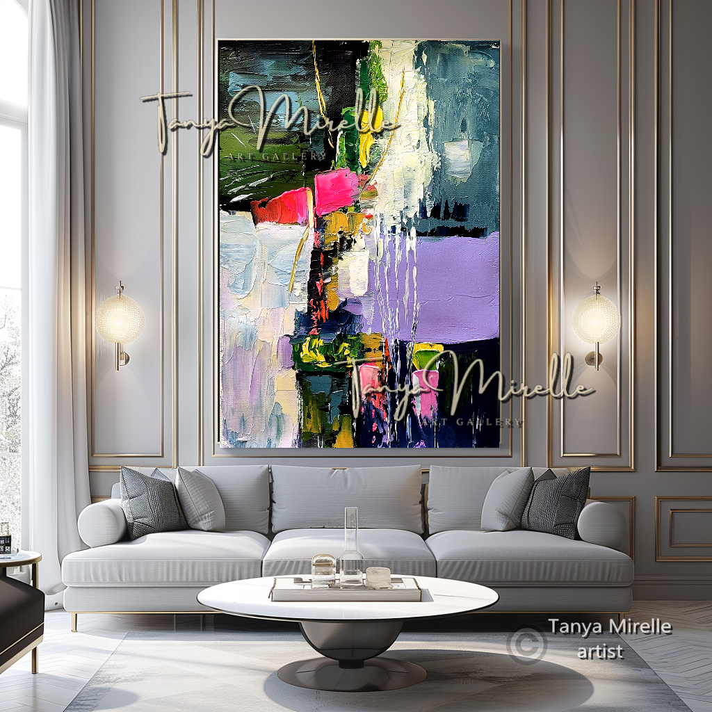 Vibrant Colorful Wall Art - Modern Abstract Textured Painting #139