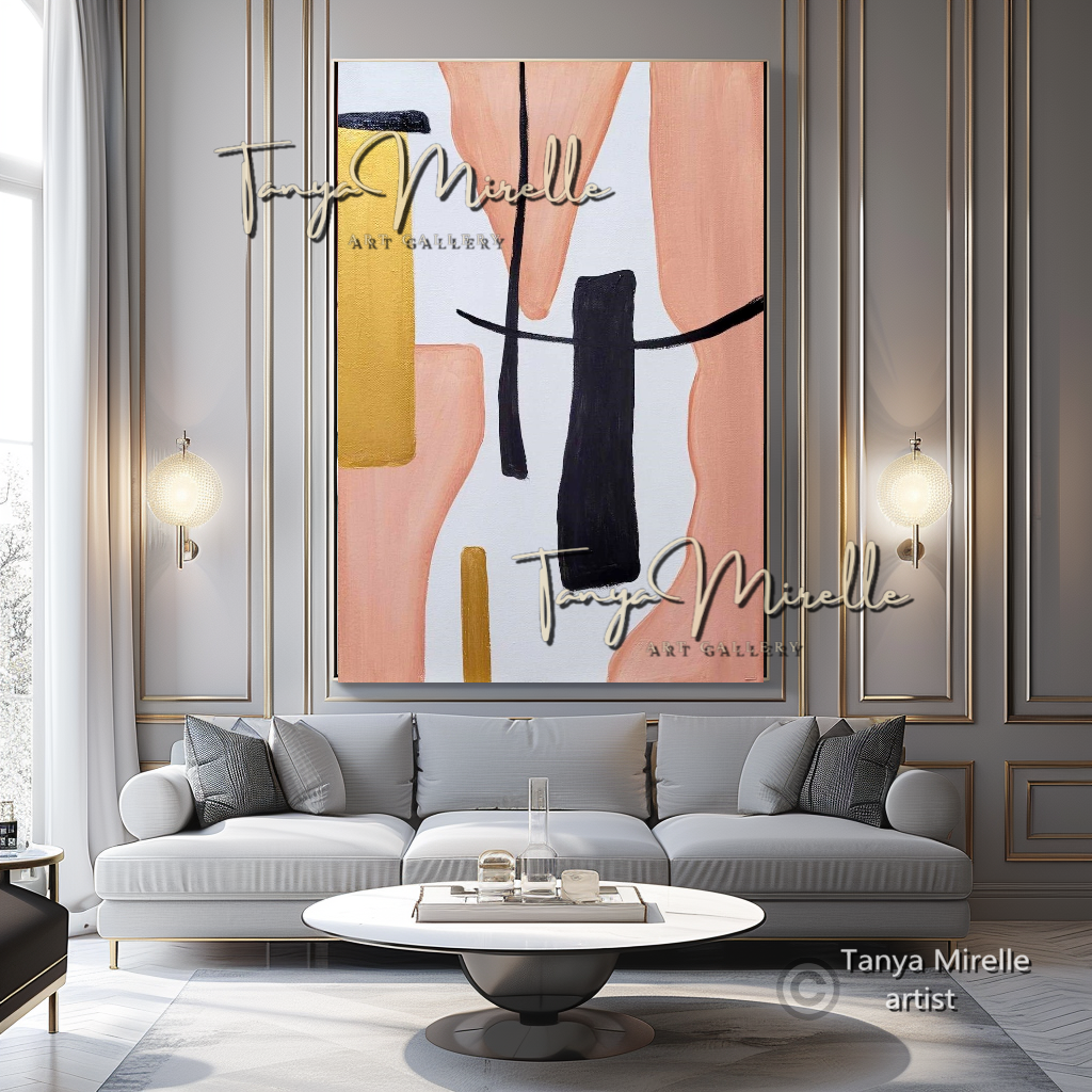 Abstract Painting on Canvas - Modern Minimalist Wall Art Decor #112