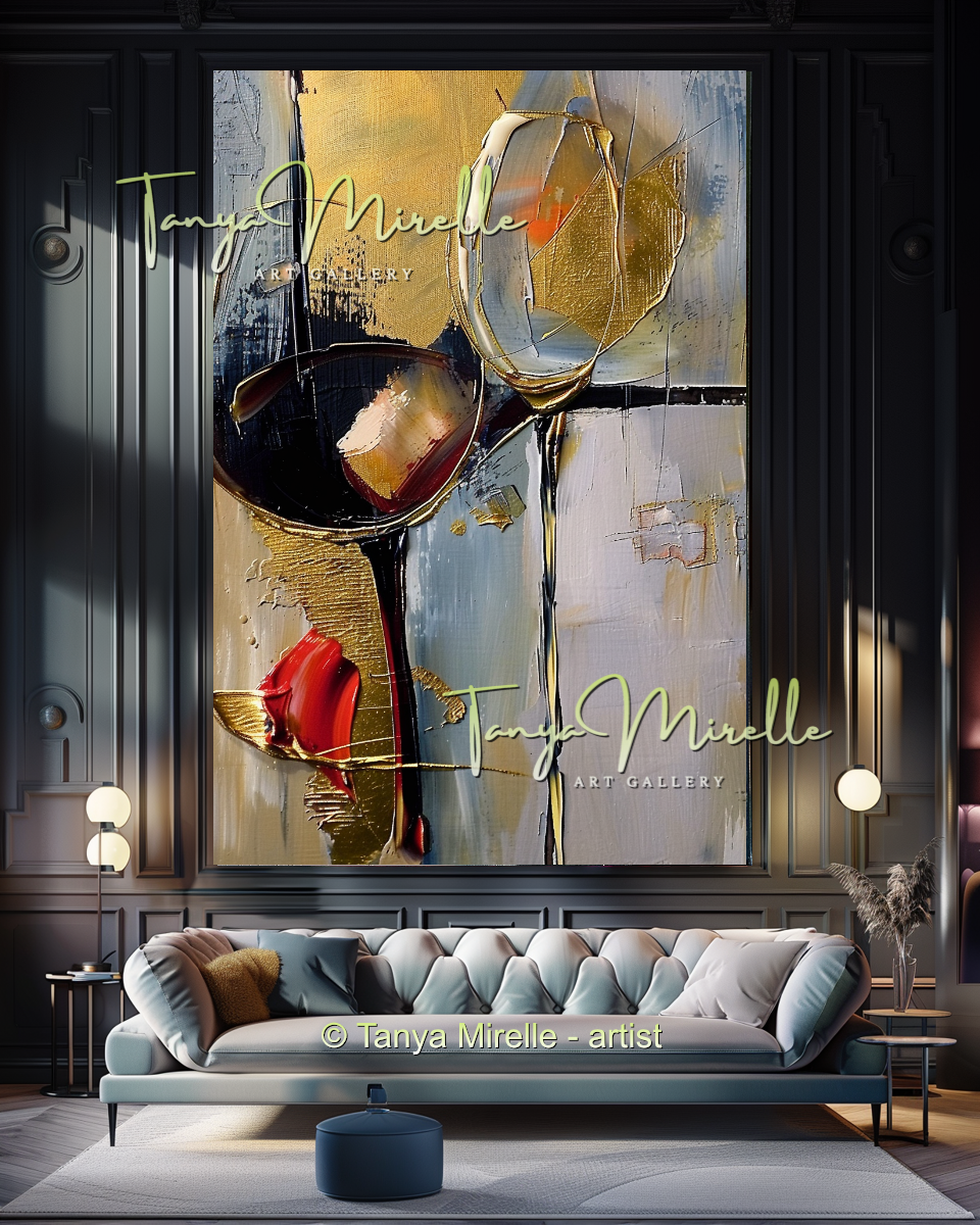 Luxury Abstract Oil Painting for Living Room Decor #274