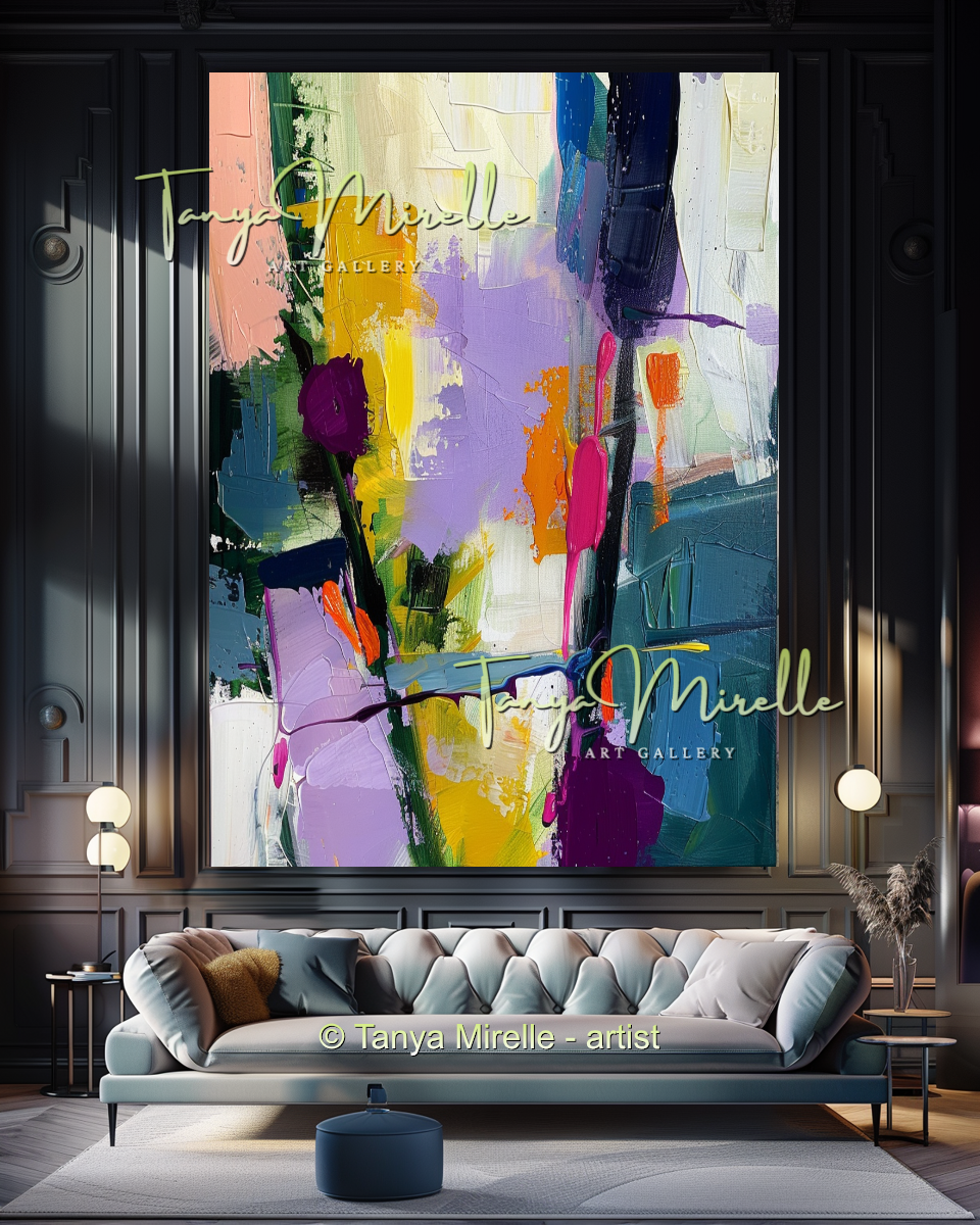 Luxury Floral Abstract Oil Painting - Modern Wall Art #190
