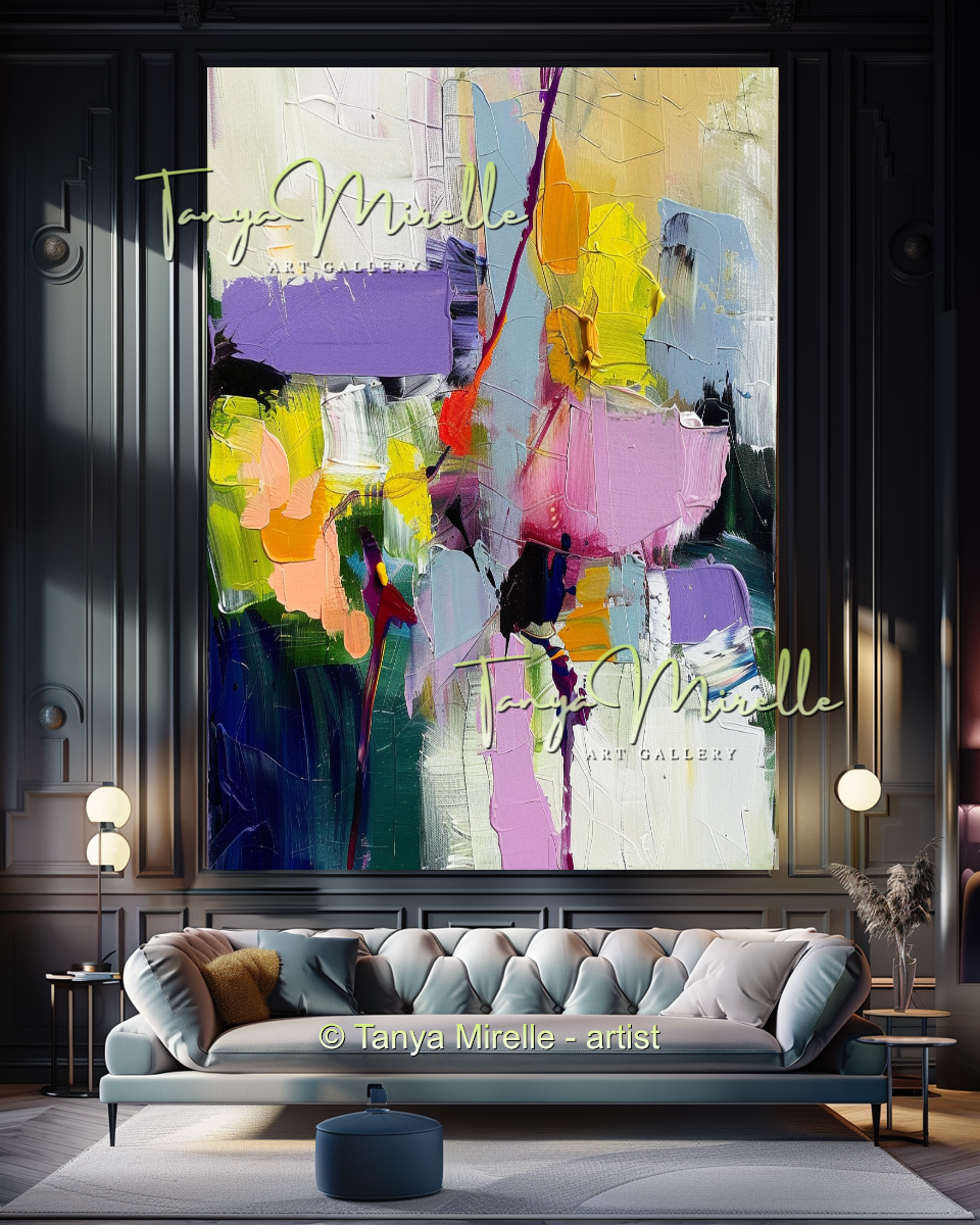 Luxury Floral Abstract Oil Painting - Modern Wall Art #190