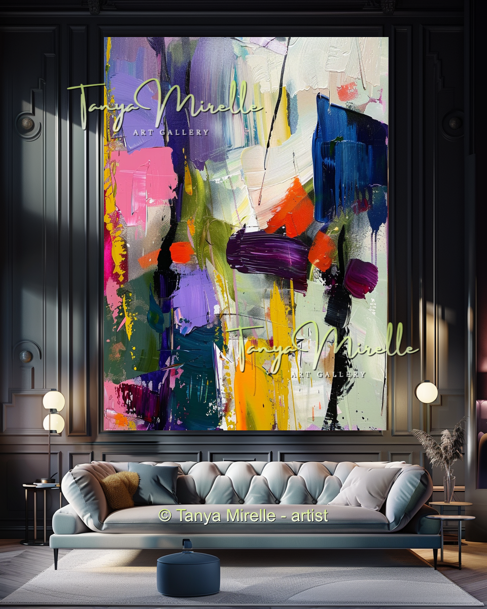 Luxury Floral Abstract Oil Painting - Modern Wall Art #190