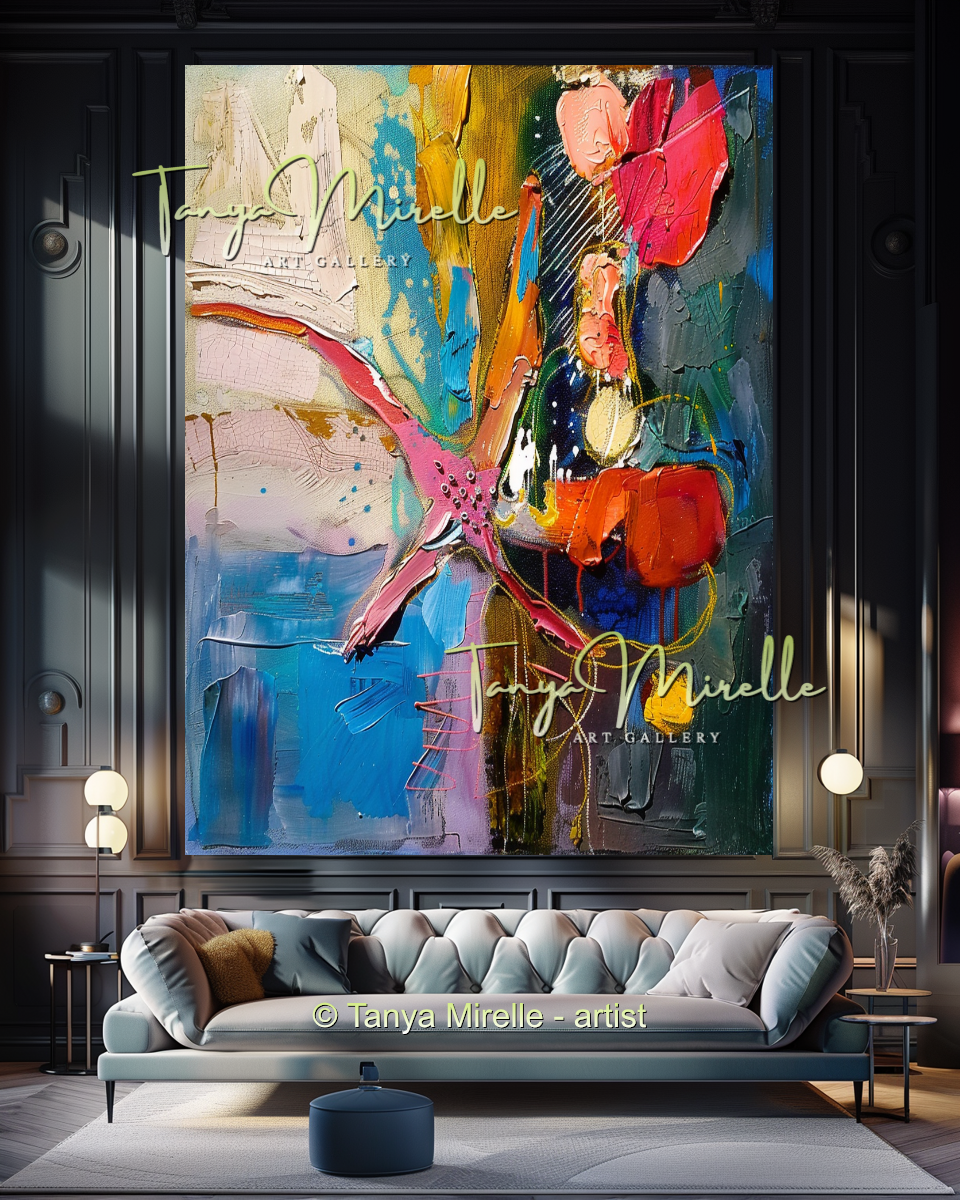 Caribbean Underwater Abstract Painting - Modern Wall Art #193