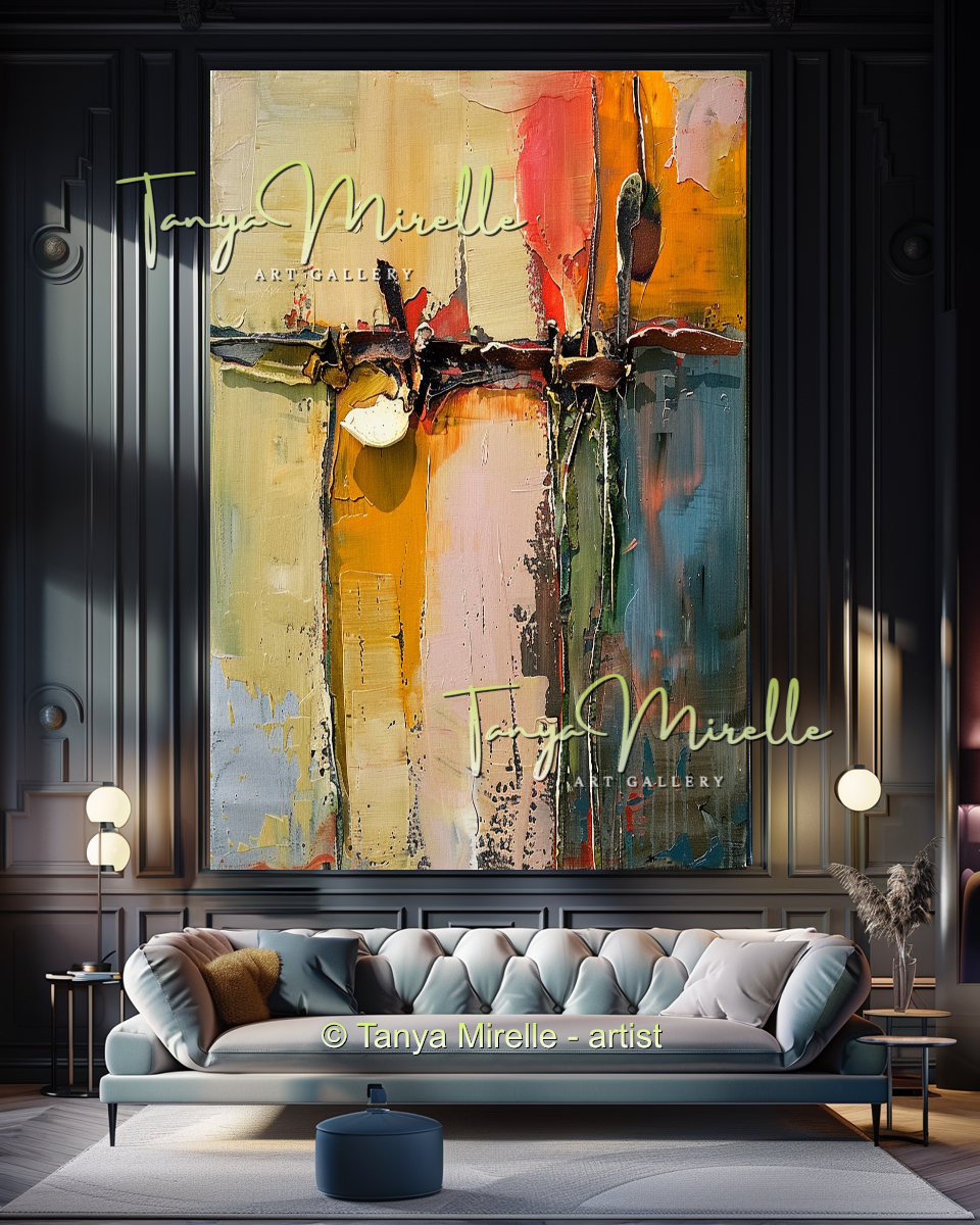 Bold Contemporary Abstract Oil Painting, Large Canvas #278