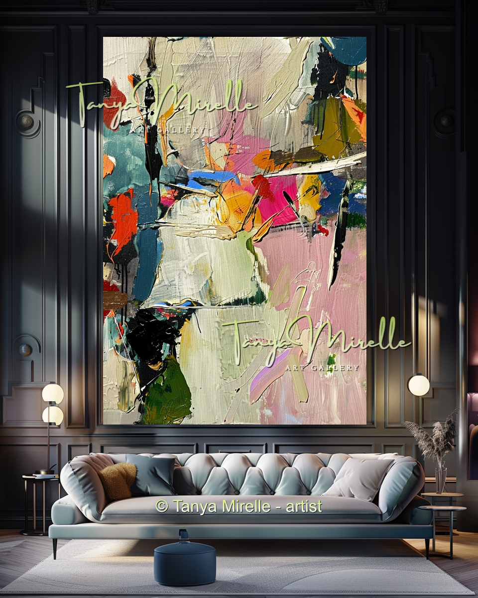 Luxury Floral Abstract Oil Painting - Modern Wall Art #196