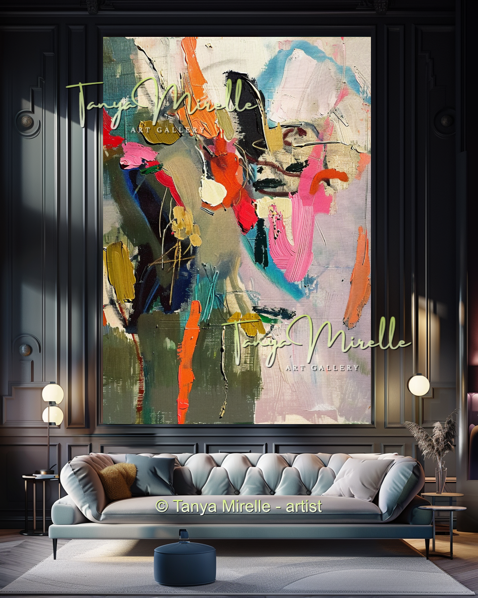 Luxury Floral Abstract Oil Painting - Modern Wall Art #196