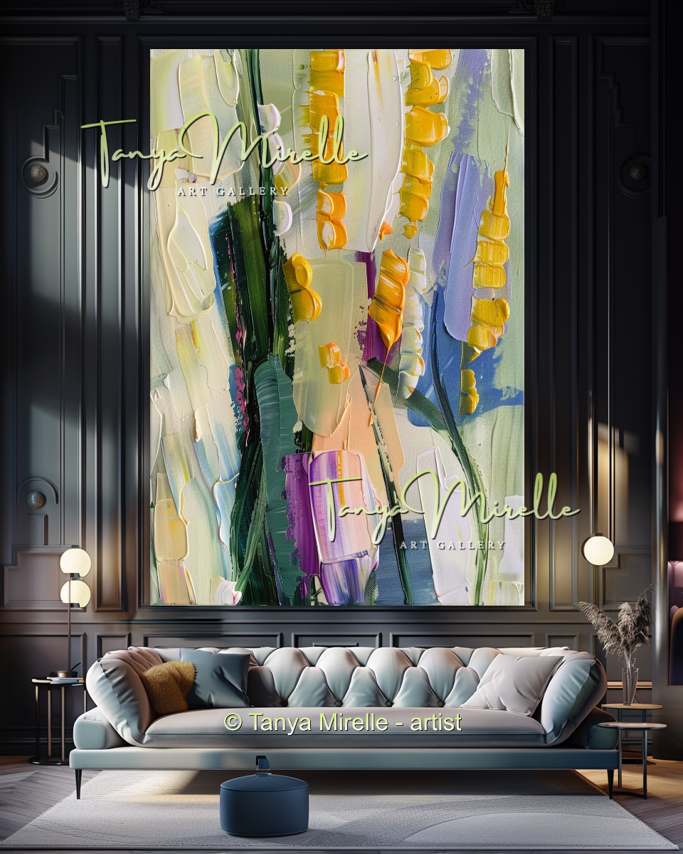 Popcorn Abstract Oil Painting on Canvas #282