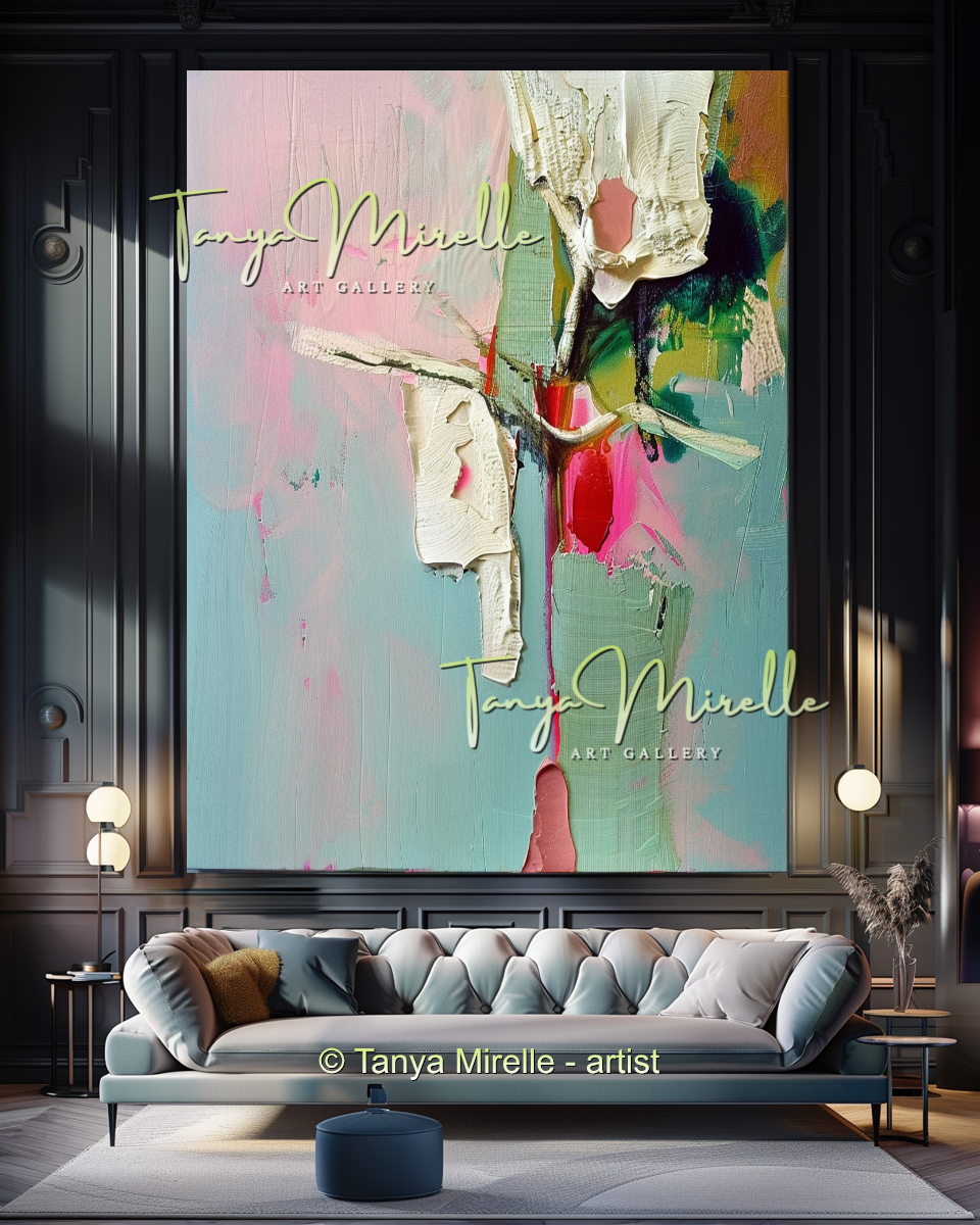 Abstract Orchid Painting - Modern Floral Wall Art #175