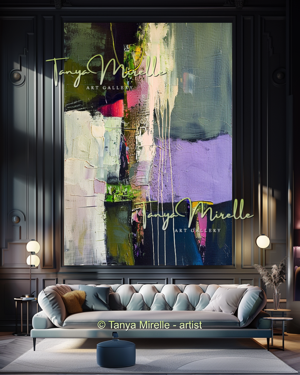 Wisteria Abstract Painting - Modern Floral Wall Art #172