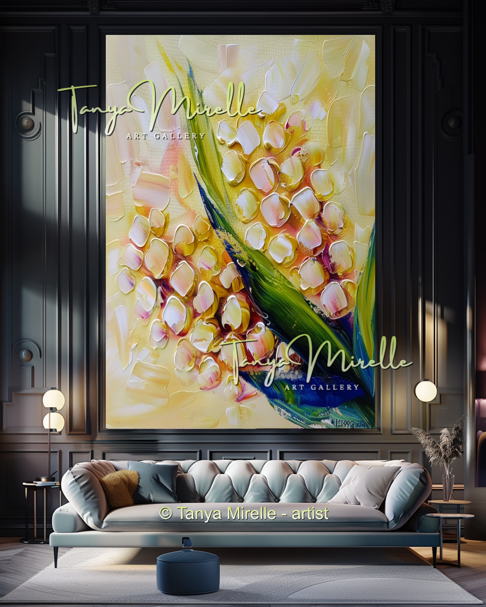 Abstract Popcorn Oil Painting on Canvas #283