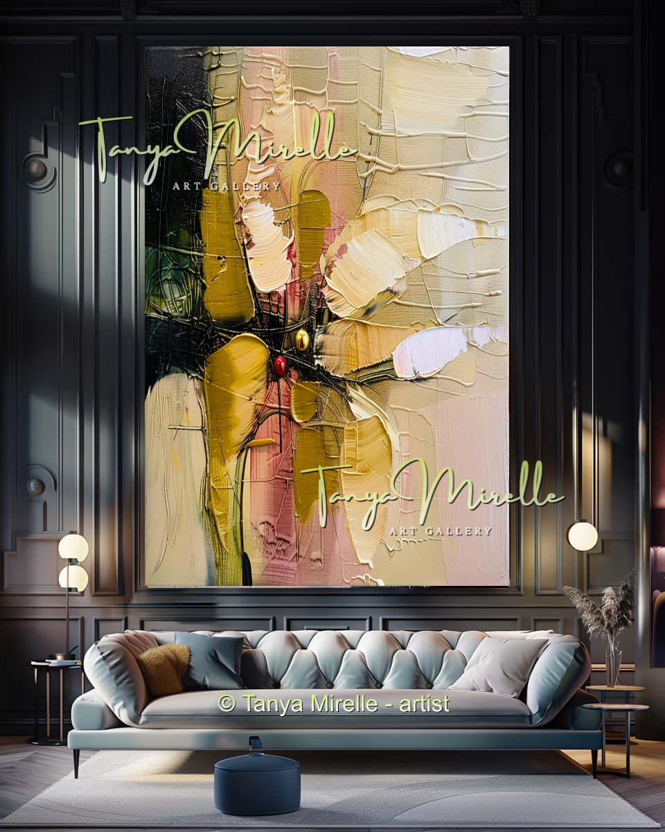 Statement Wall Art, Abstract Oil Painting on Canvas #281