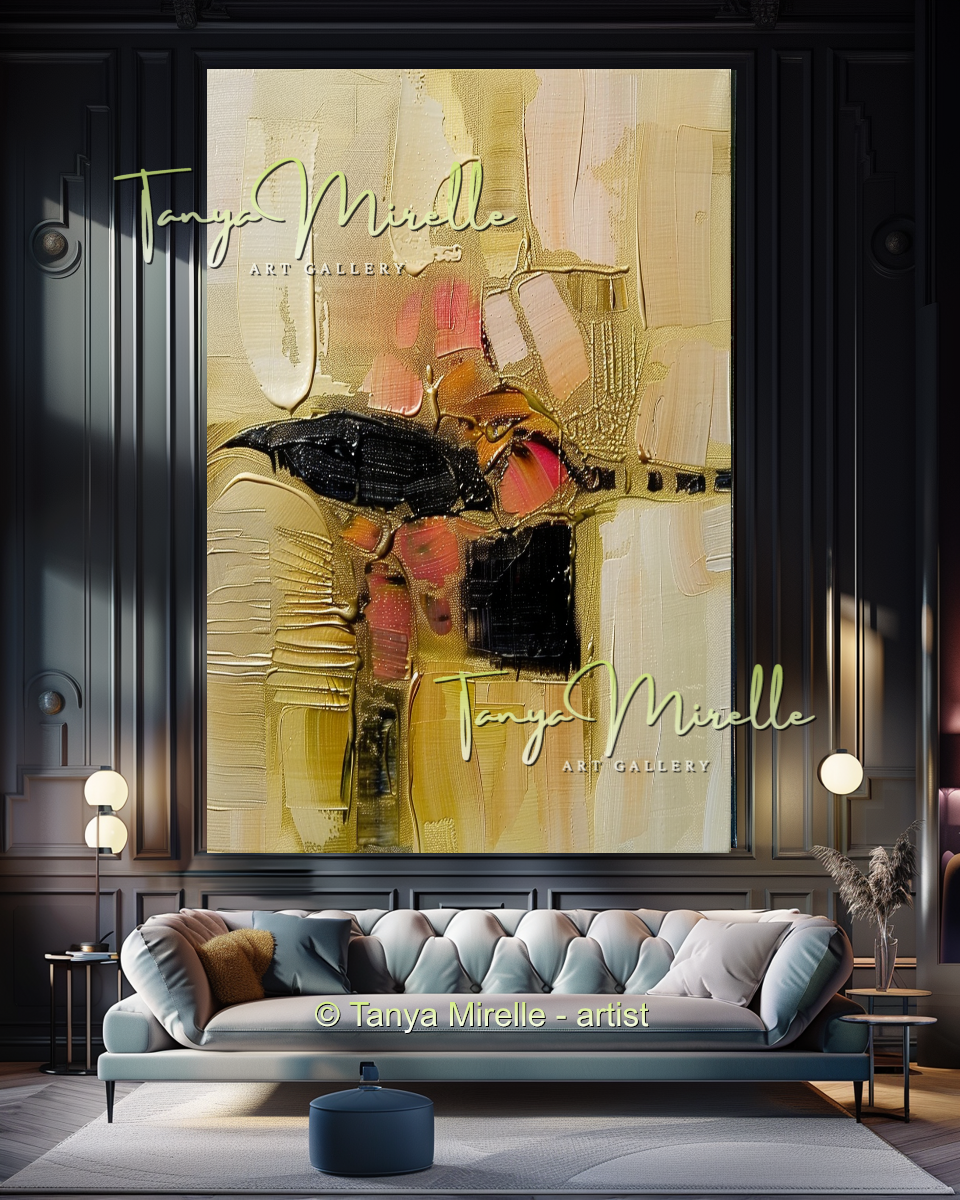 Statement Wall Art, Abstract Oil Painting on Canvas #281