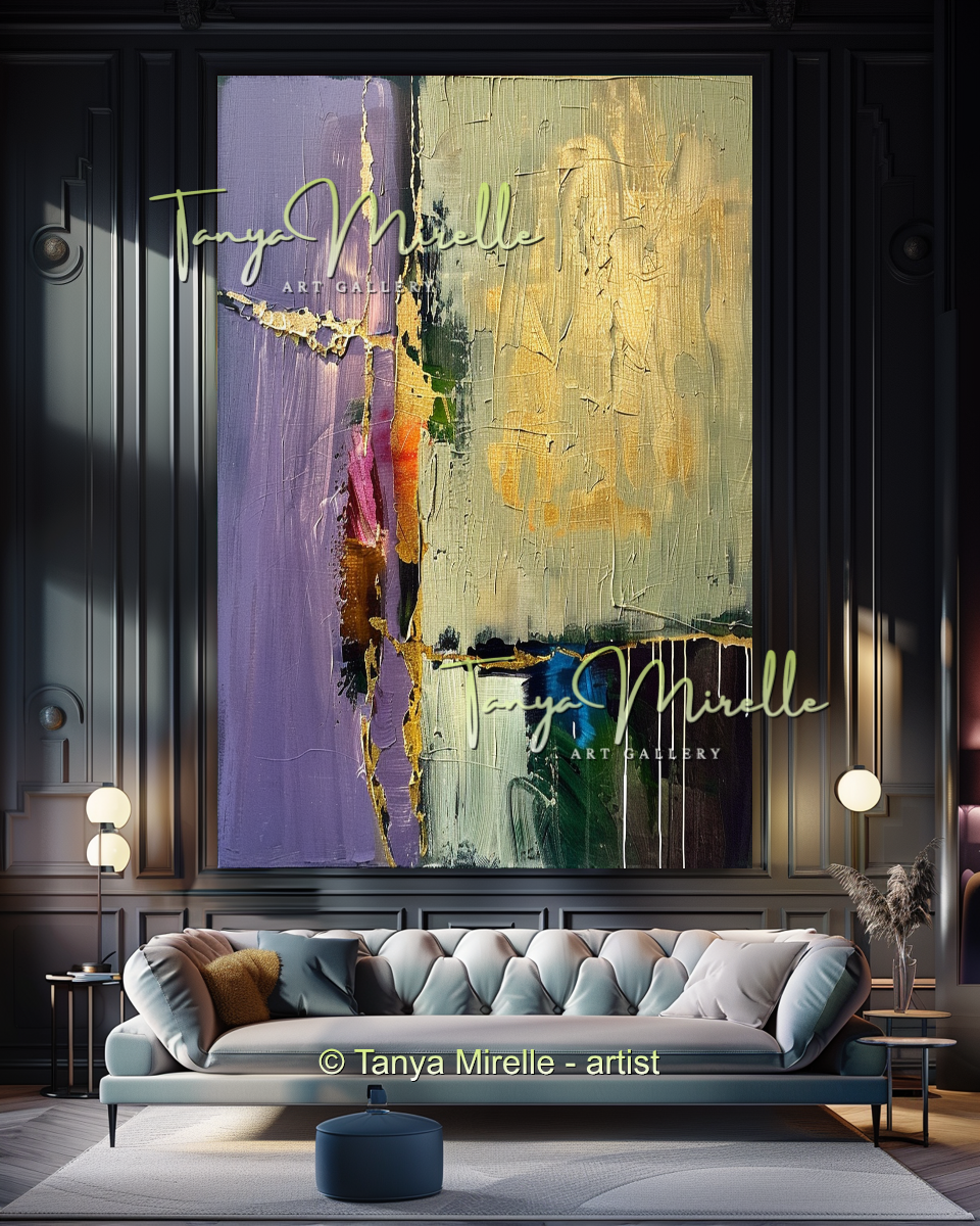 Wisteria Abstract Painting - Modern Floral Wall Art #172