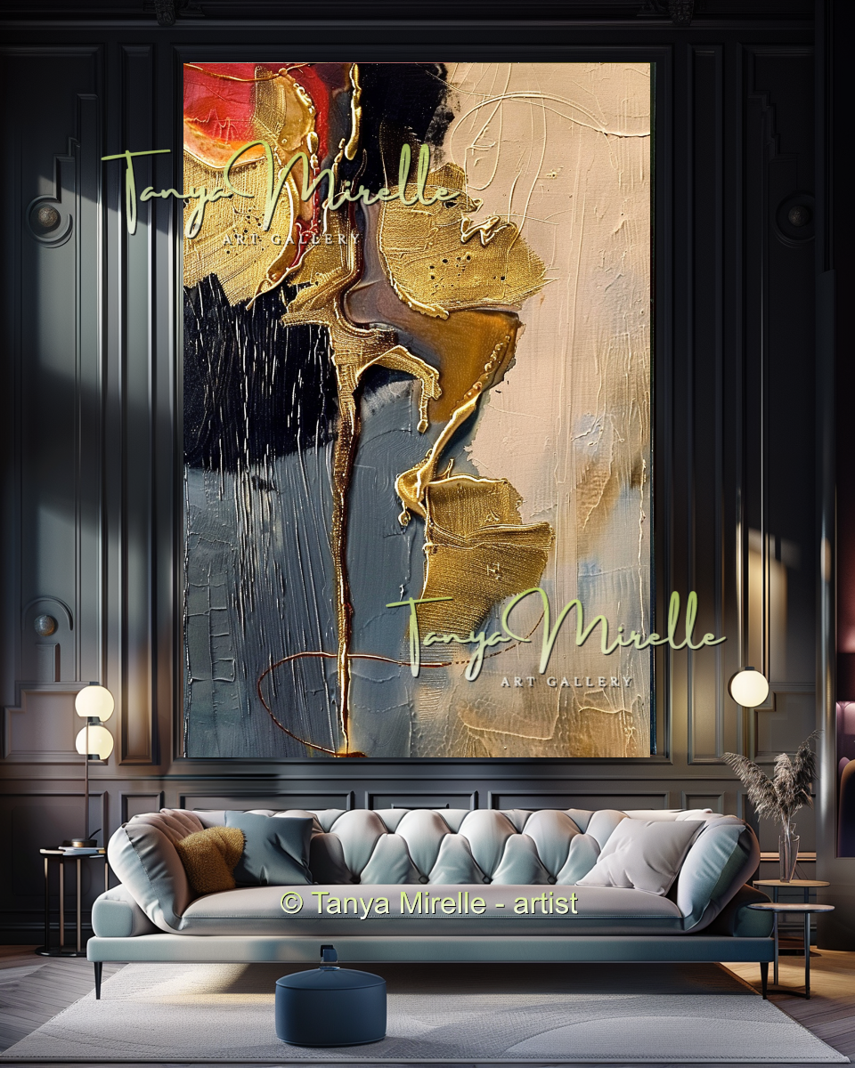 Luxury Abstract Oil Painting for Living Room Decor #274