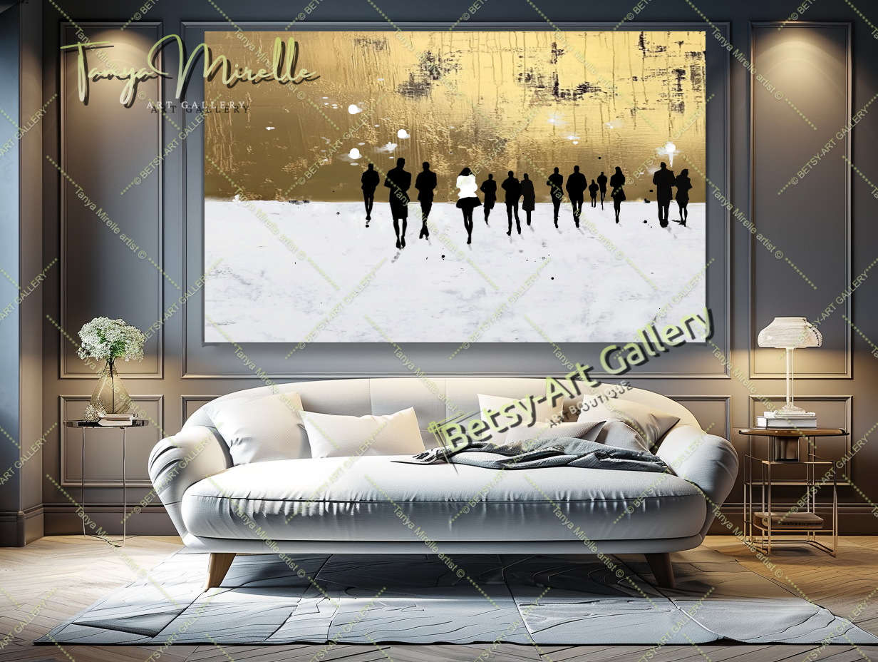 Gold Cityscape - Modern Abstract Painting #142