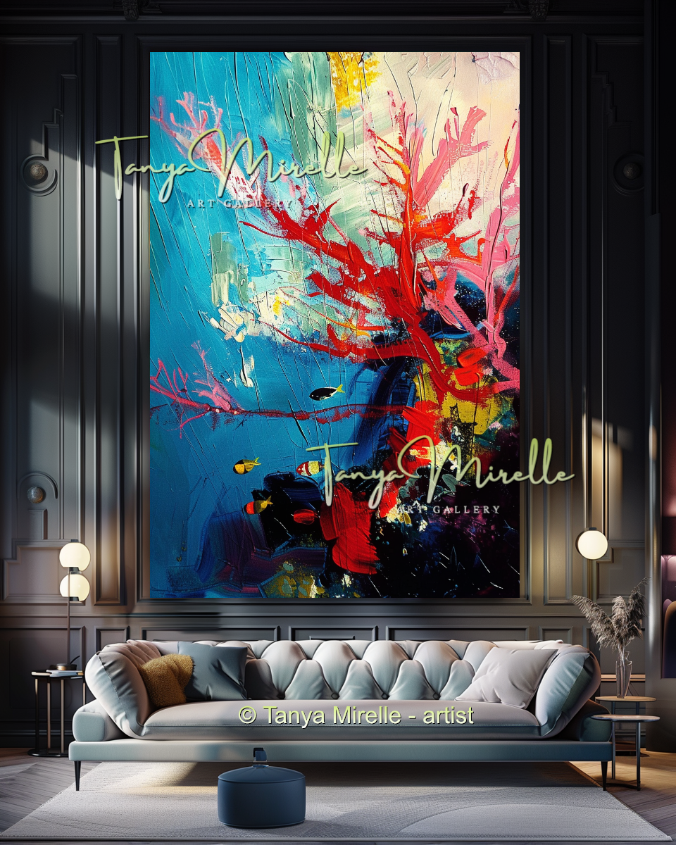 Red Coral - Underwater Abstract Modern Wall Art #167