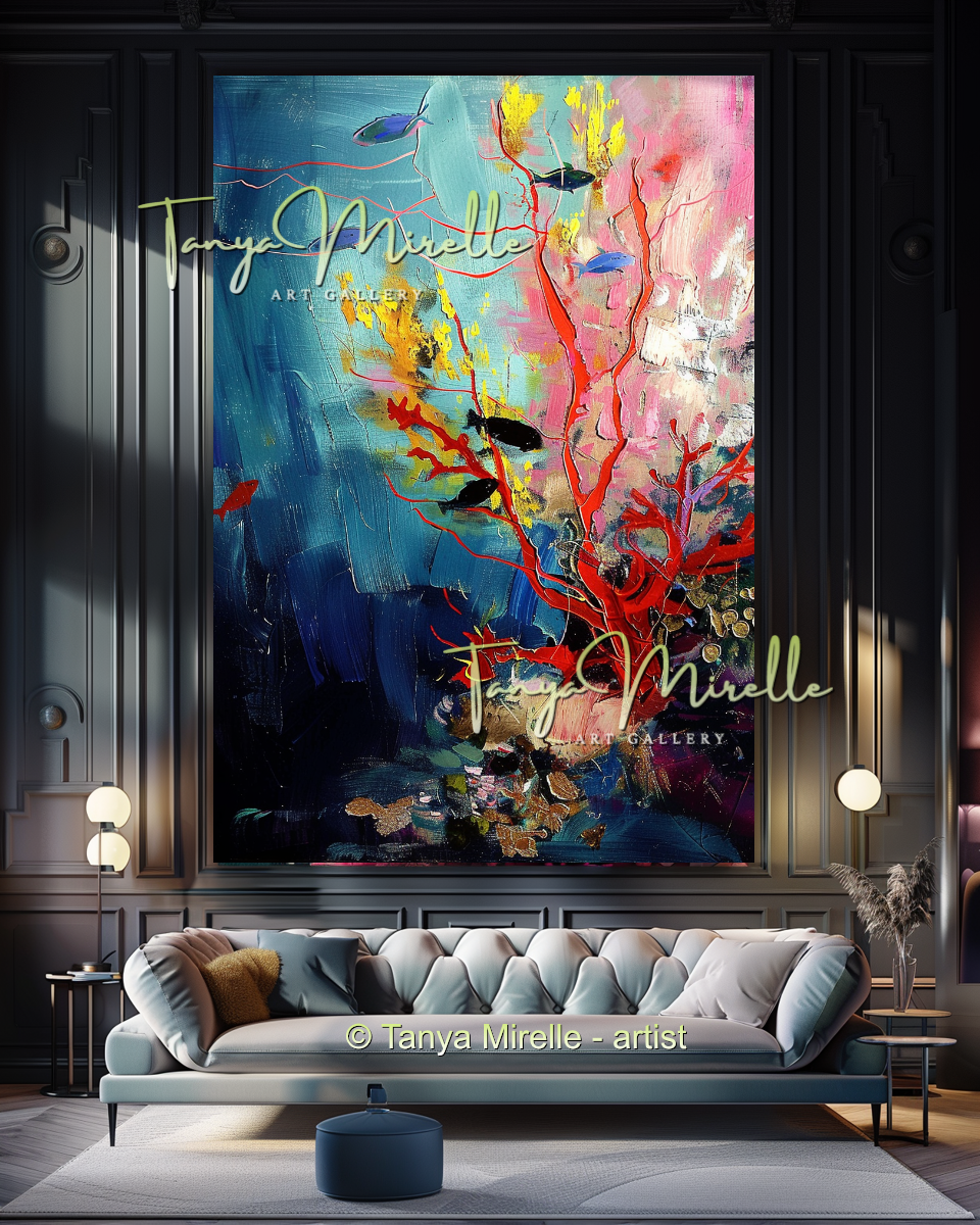 Red Coral - Underwater Abstract Modern Wall Art #167