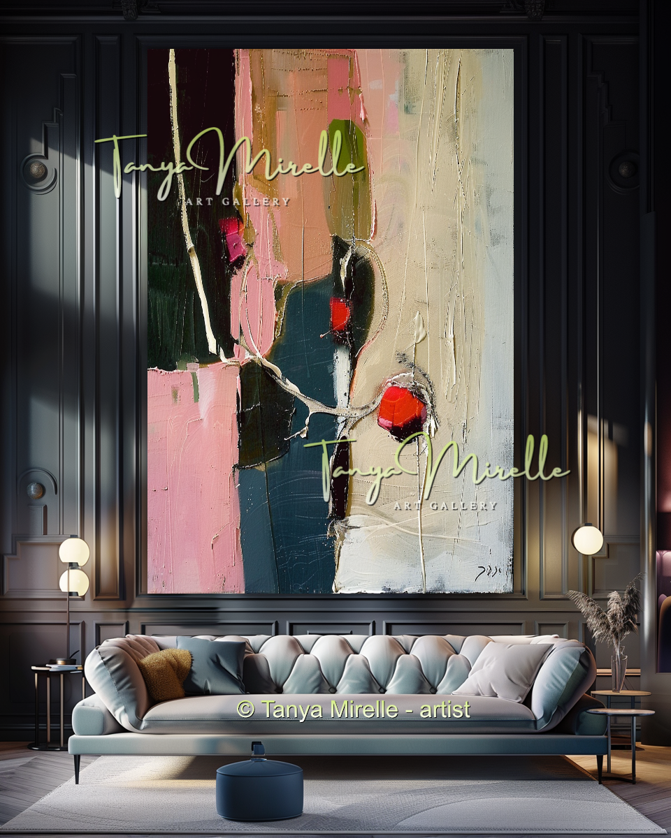Floral Abstract Painting - Modern Flower Wall Art #159