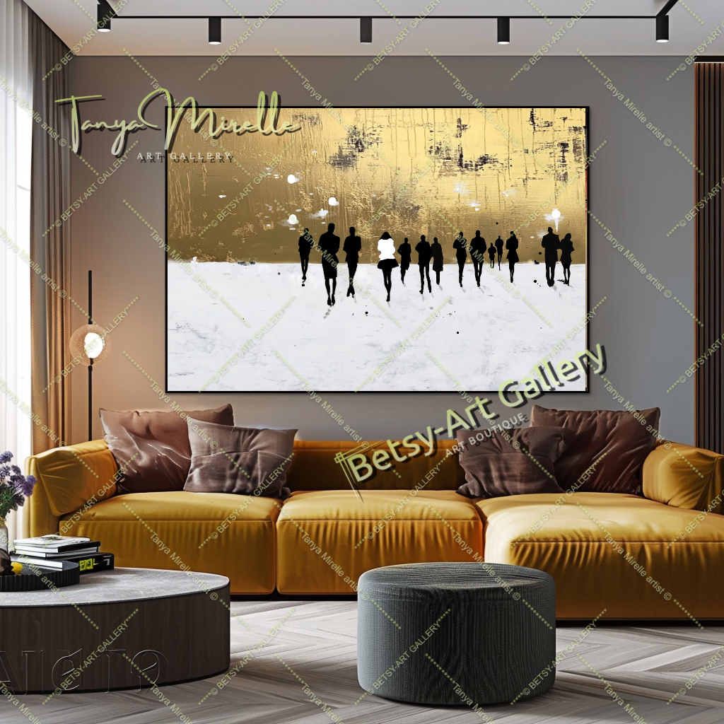 Gold Cityscape - Modern Abstract Painting #142