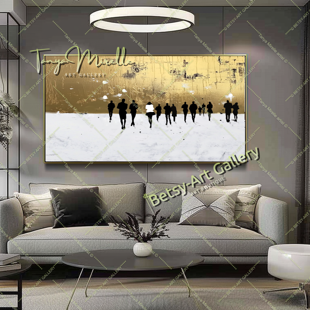 Gold Cityscape - Modern Abstract Painting #142