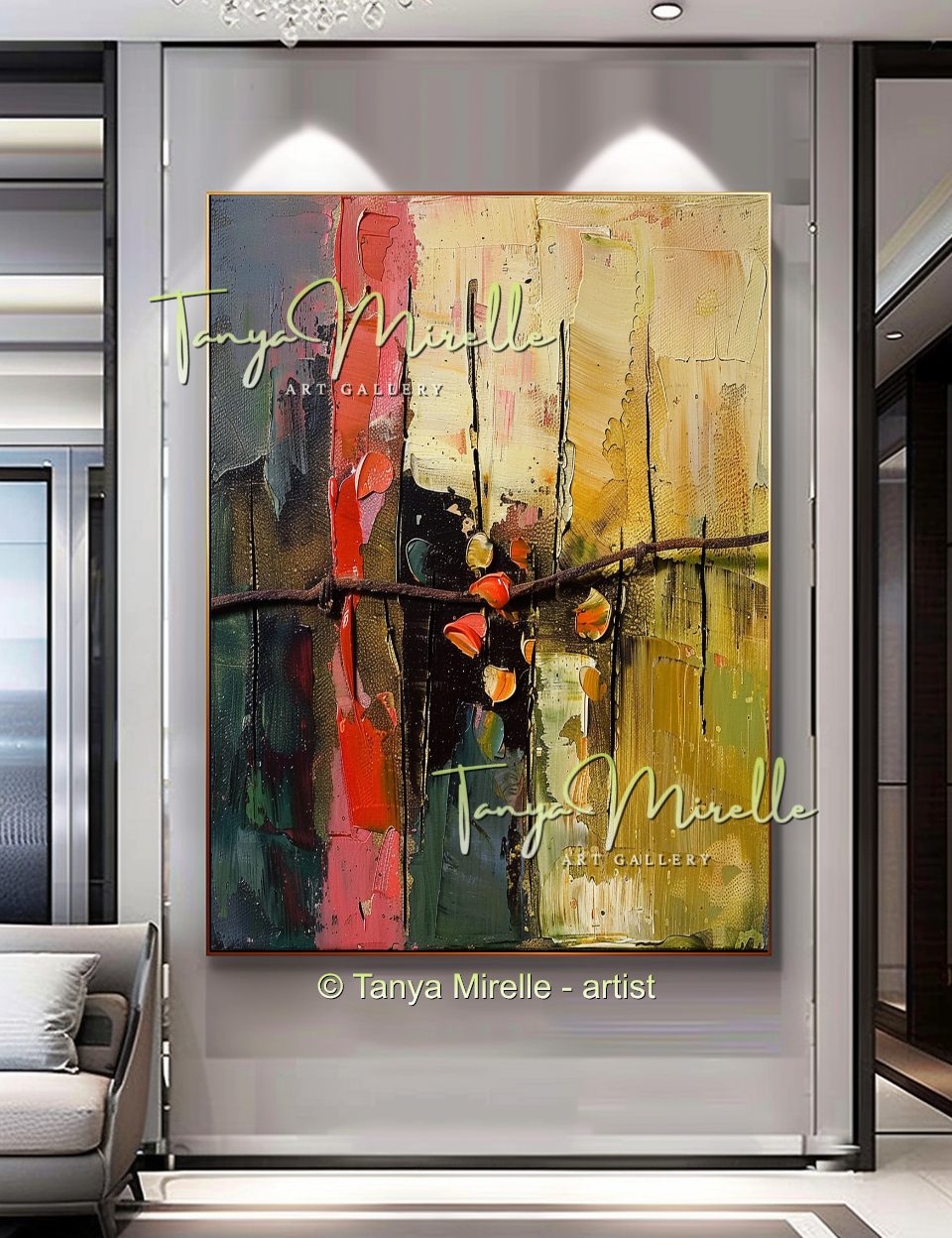 Textured Flower Oil Painting, Modern Floral Wall Art#245