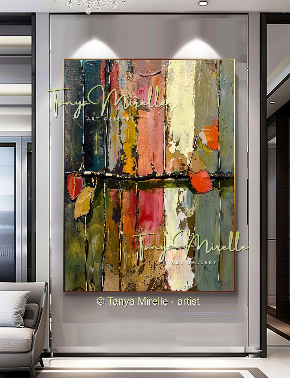 Textured Flower Oil Painting, Modern Floral Wall Art#246