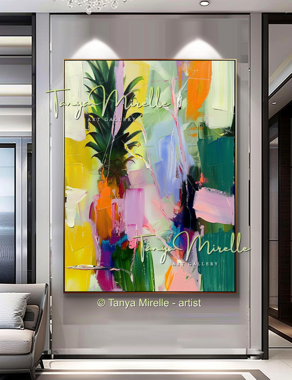 Tropical Radiance – Abstract Pineapple Textured Art #251