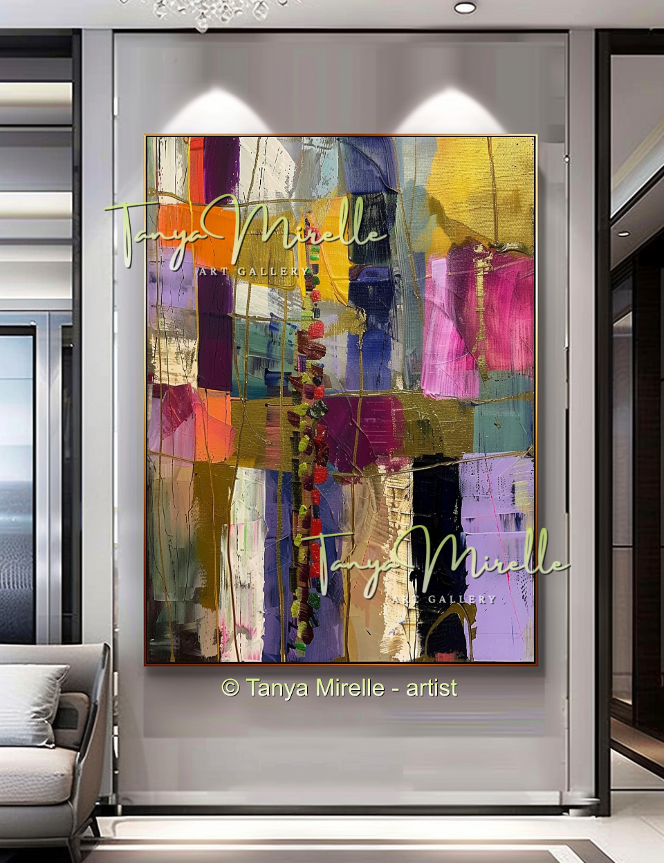 Urban Grid,Textured Abstract Color Fields, Bold Home Decor #264