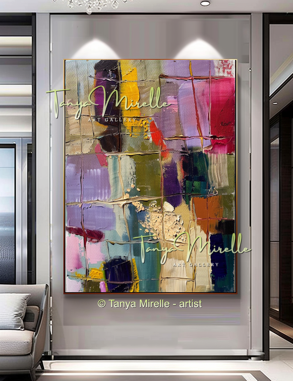 Urban Grid,Textured Abstract Color Fields, Bold Home Decor #264