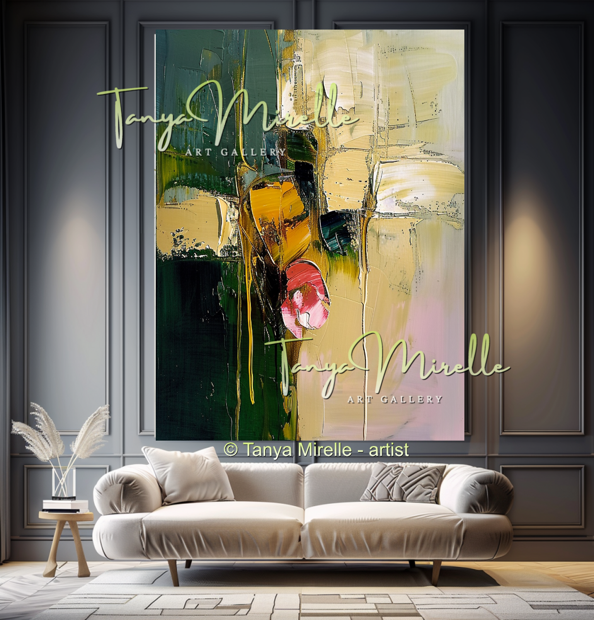 Large Modern Impasto Flower Wall Art #337
