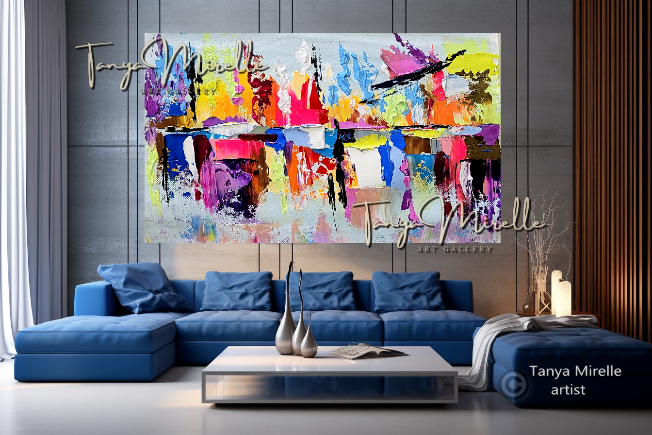 Vibrant Abstract Impasto Painting - Colorful Modern Wall Art #129