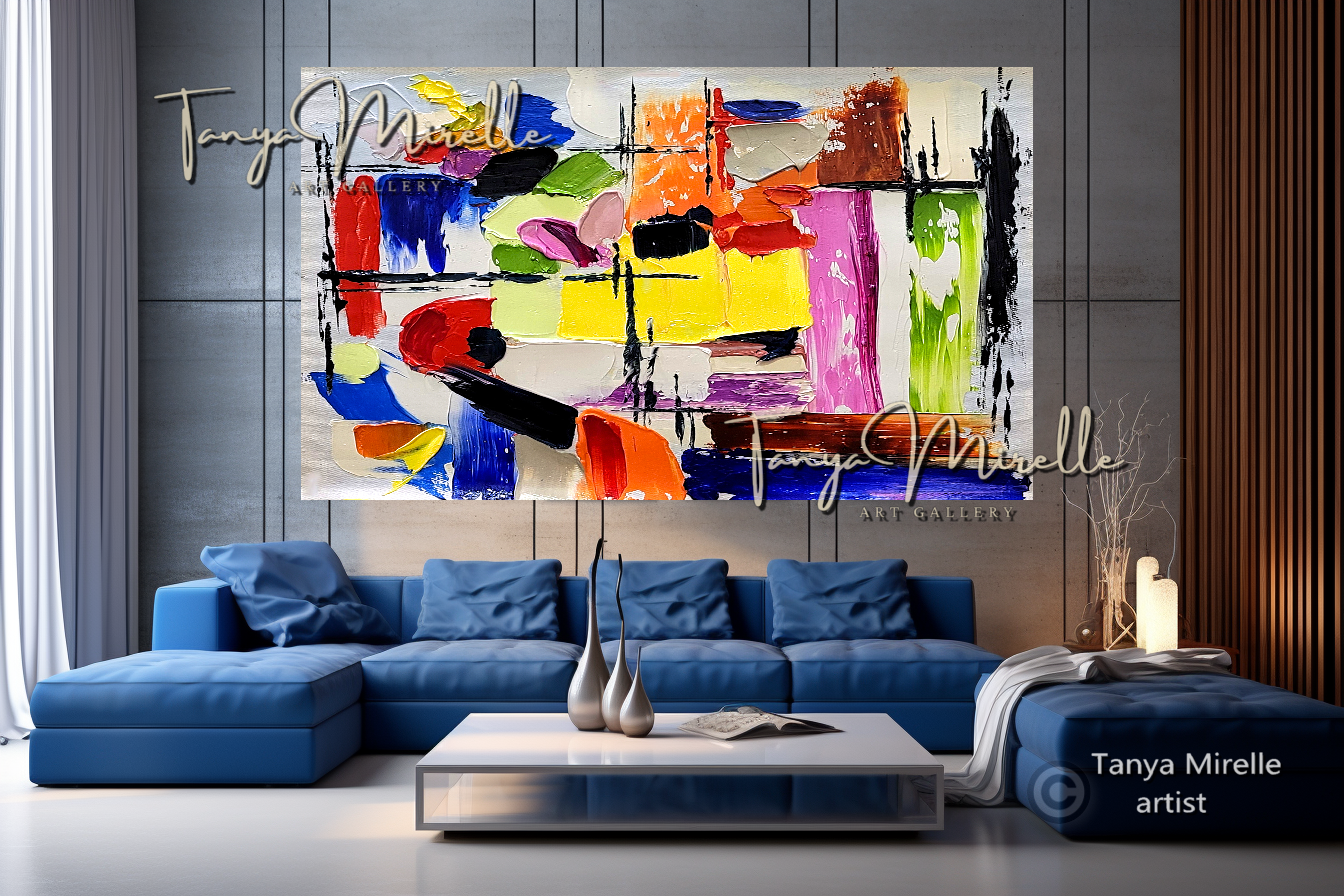 Vibrant Abstract Impasto Painting - Colorful Modern Wall Art #127